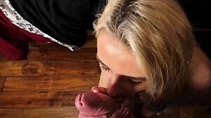 Stepsister catches her stepbrother fingering his pocket pussy then rides cowgirl for cumshot. She gets hardcore blowjob and POV action in taboo roleplay.