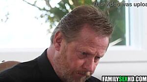 step parents and step daughters engage in family foursome with old and young 18+ participants