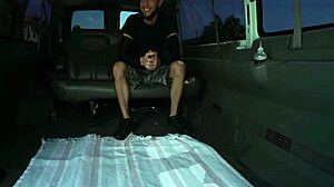 Emma Sirus innocent teen 18+ rides cowgirl and takes facial on the bus after doggystyle banging!