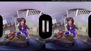dva cosplay gamer girl gets her pussy pounded hard in vr porn!!