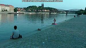 Skinny Chick Fucked In Her Tight Holes In A Public Park