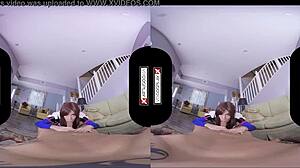 dva cosplay gamer girl gets her pussy pounded hard in vr porn!!