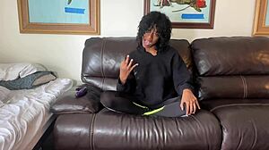 Karisma Konvnshon 3rd Interracial Casting Video With Tall Ebony Slut Facial