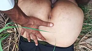 Hot Wife Gets Full Anal Sex in Sugarcane Field Desi Style