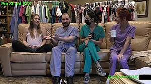 New nurse Maverick Williams dives into clinical experience with pregnant patient in latex gloves!