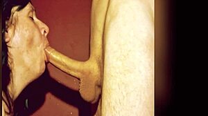 hey, the goat is taking that long cock deep in her throat like a champ