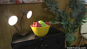 The shemale dominated the stunning stripper with rough anal fucking and deep clothes-ripping action until explosive cumshot.