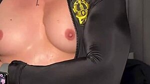 sexy female russian bodybuilder vladislava galagan is sporting a swat uniform, casually showing off her sexy muscled body in that tight uniform during the holiday