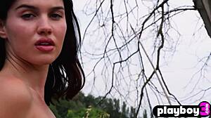 Watch Beautiful Small-Titted 18+ Model Laura Devushcat Pose Seductively in Playboy Lingerie!