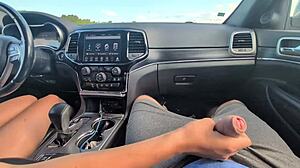 hey, wanna see this messy handjob with a huge cumshot while we're driving? it's wild and sticky, right?