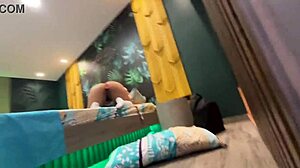 The perverted stepdad spied on his teen stepdaughter masturbating with anal toys. He couldn't resist shoving his big cock into her tight asshole for rough creampie.