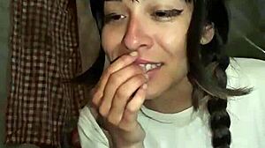 Bonneyuwu petite teen masturbates solo in her stepdad's garage