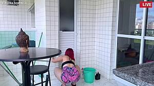 Hey I hired this big-ass maid look at that booty I went crazy for her soft shorts 😍🍑