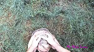 Beautiful peasant woman enjoys outdoor activities with friends