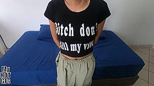 Brunette Latina amateur bends over for doggystyle fuck in sensual homemade casting session