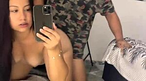 My neighbor saw the video and came over to have fun by the mirror