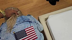 Breaking my blondes ass doggy style with my thick black cock oops that hurt a bit