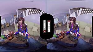 dva cosplay gamer girl gets her pussy pounded hard in vr porn!!