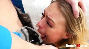 Zoe Clark faces rough garage punishment from her stepdaddy in intense scene