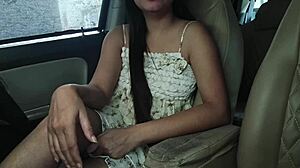 Blackmailing and Fucking GF in Risky Outdoor Car Sex!