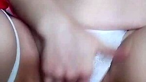 Skinny Short-Haired Brazilian Flashes Lingerie And Takes Cum From Moreno