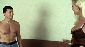 tall goddess amazon blonde dominatrix facesitting a man hard with her ass in femdom ass licking