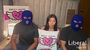 Petite mexican student in wild casting threesome.