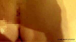 The stepmother with big tits and huge ass gets hardcore fucked by big cock in her wet pussy for the first time. Cum covers her big boobs after intense anal action.