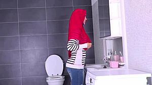 Curvaceous muslim goddess demonstrates skills.