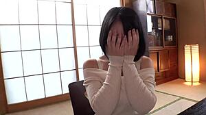 beautiful busty japanese milf with huge natural tits in bedroom 😍