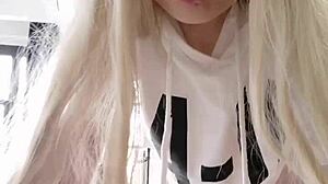 I feel so hot as sweet babe Elza Kom with braces and lipstick in my lingerie.