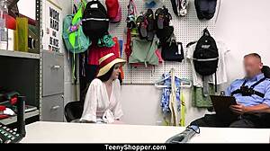 Teen thief Hazel Moore gets fucked by mall cop Dorian Del Isla! 😈👮