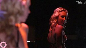 Sexy Samantha Rone in body stocking fishnets plays with wet pussy