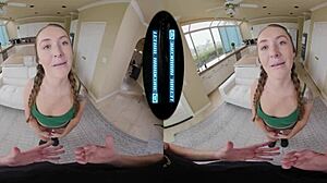 Curvy Redhead Teen Babysitter Chloe Marie Rides Hard in Doggystyle with Tattoos and Pigtails