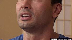 Tranny cheerleader Kayleigh Coxx gets fucked in asshole by a bad big cock friend.