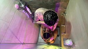 I can't believe my husband set up a camera in the bathroom suspecting his friend fucks me hard