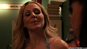 Busty Lesbian Milf Double Penetrated in Group Fuck with Gagging and Choking!