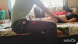 Desi Bhabhi In Red Saree Seduces Servant For Wet Pussy Play With His Hard Dick And Ass Shaking