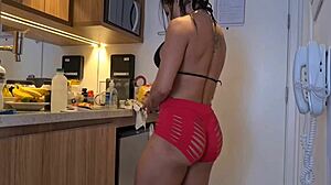 boss catches maid bathing and fucks her senseless with huge cock