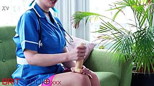 i feel so kinky as blue haired alternative nurse handling your cock in pantyhose uniform