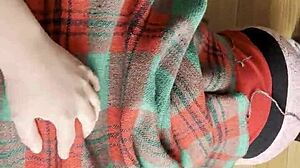 Shy Neighbor Performs Cunnilingus Under Blanket