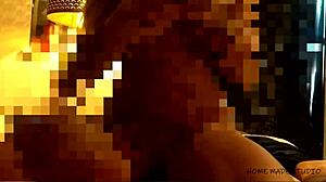 The stepmother with big tits and huge ass gets hardcore fucked by big cock in her wet pussy for the first time. Cum covers her big boobs after intense anal action.