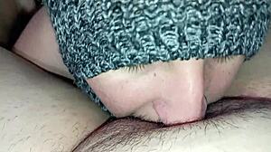 giving my horny neighbor the best oral on her big juicy pussy until she moans loud