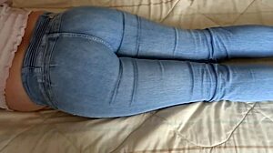 latina mature housewife shows off big ass in jeans on and off with solo masturbation compilation