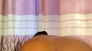 ebony whore masturbates with huge dildo in solo session