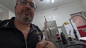 Behind-the-scenes arrival of curvy Brazilian debutante Bia Rockefeller at Ted's new mansion with wet shower fun