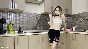 Oh man, my stepsister got rough anal in the kitchen from my lucky friend, it was intense