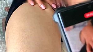 Amateur latina babe masturbates cute pussy with fingering in public outdoor spot