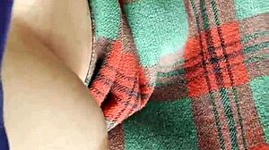 Shy Neighbor Performs Cunnilingus Under Blanket