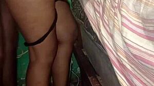 Neighbor's brunette wife gets doggystyle pounding secretly while her husband is away